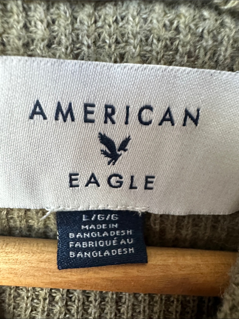 American Eagle Outfitters Olive Green Knit Hooded Sweatshirt - Men's - Picture 4 of 9